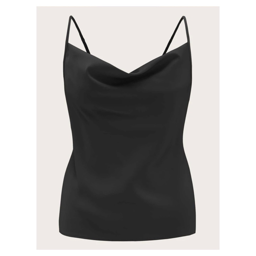 Solid color draped front cami top - Picture 3 of 3
